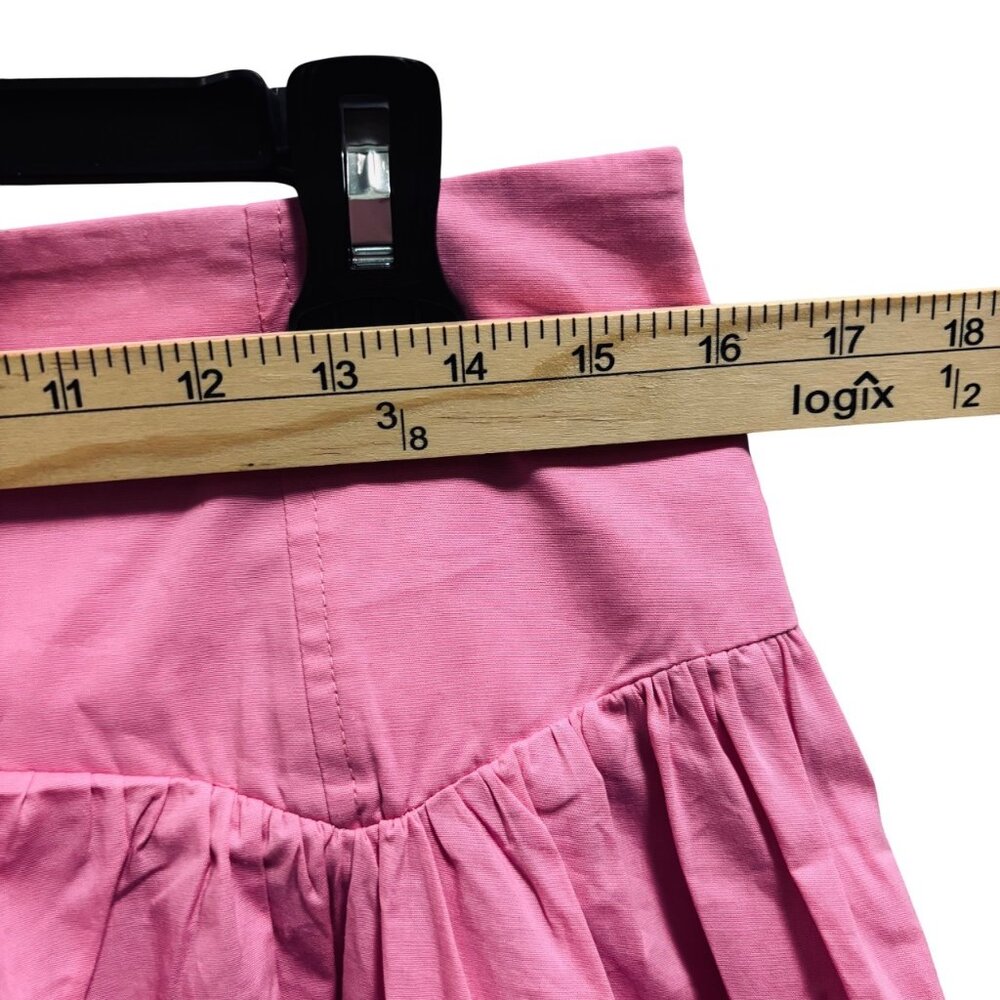 Maeve Anthropologie Button-Waist Midi Skirt Size L Pink Rose - Picture 5 of 7